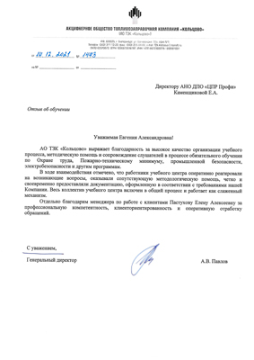 Скан-копия отзыва